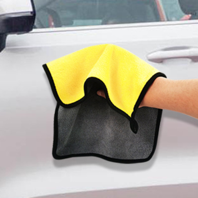 Car Wash Towel Coral Fleece Double-Sided Two-Color Car Cleaning Cloth Thick Absorbent Towel Automobile Cleaning Cloth Vehicle-Washing Duster Cloth