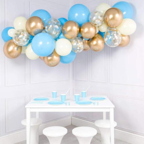 60PCs Balloon Arch Bridge balloon Chrome Gold and Confetti Balloon Decoration Background