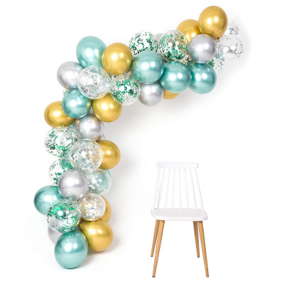 Green Metallic Chrome Gold Silver Balloon Garland Arch Set Birthday Decoration Party Supplies
