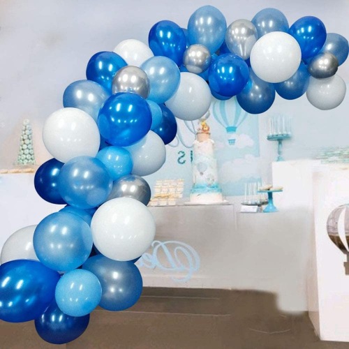 Blue Birthday Balloon Chain Baby Birthday Set Party Decoration Metal Latex Balloon Cross-Border New Hot Sale 