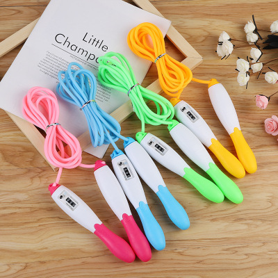 Leisure Fitness Two-Color Counting Handle Candy Color Frosted Rope Weight Loss Shaping Comfortable Grip Adjustable Skipping Rope