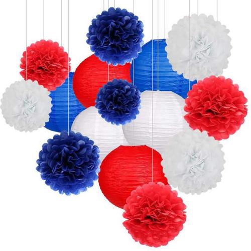 15pcs paper flower ball paper lantern set birthday party wedding decoration background layout