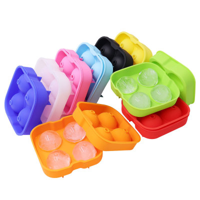 Manufacturers Recommend Four-Hole Silicone Ball round 4-Hole Ice Hockey Creative Ice Film Ice Box Silicone Ice Tray Supplies
