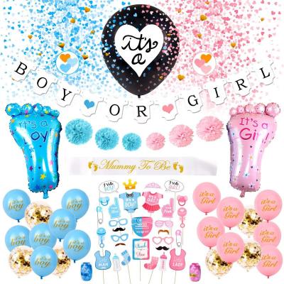 Factory Direct Sales New Boy Or Girl Hanging Flag Gender Reveal Party Suit Paper Flower Ball Baby Shower