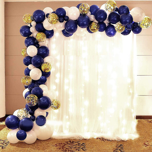 amazon balloon garland arch bridge night blue white balloon confetti balloon party background diy decoration supplies