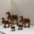 Resin Crafts Wholesale Middle East Style Imitation Rotten Wood Color Five Camel Resin Home Ornaments