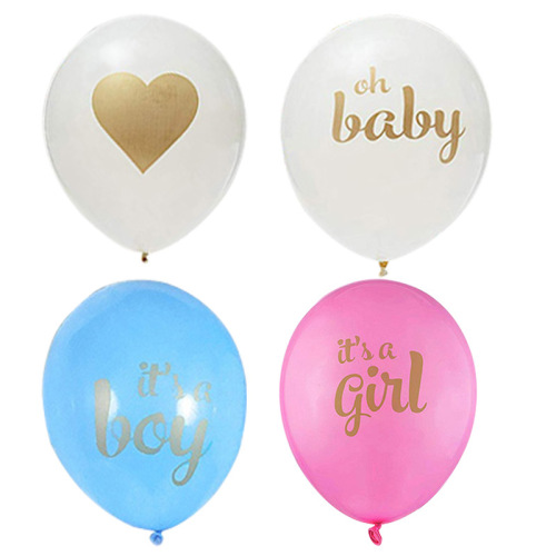 Factory Direct 12-Inch 2.8G round Gold Printing Latex Balloon Children‘s Birthday Balloon Set Wholesale