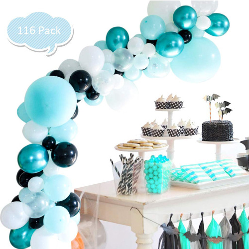 Balloon Arch Bridge 116PCs Blue White Imitation Beautiful Balloon Balloon Boy Party Decoration