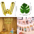 Wild One-Year-Old Birthday Decoration Foil Balloon Ribbon Palm Leaf for Boys and Girls Birthday Party Supplies