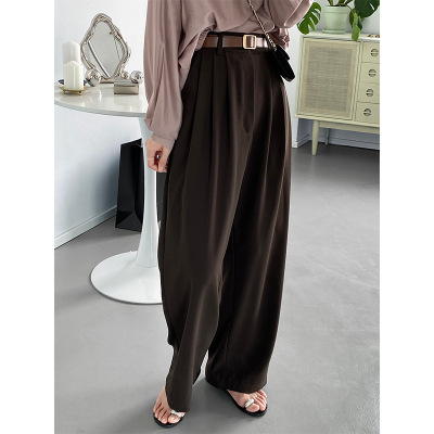 Taochuan Anti-Sky Long Leg Drape Not Easy to Wrinkle Wide Leg Suit Pants Female 2021 High Waist Casual Pants 5183 Private Clothes