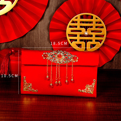 Fabric Red Envelope Wedding Supplies Modified Tea Ceremony Engagement Gold Gift Metal Embroidery One Thousand Yuan Brocade Gift