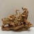 Resin Crafts a Family of Three Auspicious Golden Elephant Ornaments TV Cabinet Wine Cabinet Home Decoration Gift Decoration