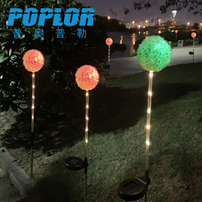 LED Solar Lawn Lamp Creative Dandelion Flower Ball Lamp Outdoor Flower Bed Landscape Lamp Garden Lamp with Light Control