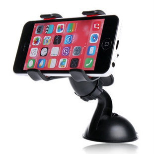 Universal Multi-Functional Double Clip Mobile Phone Bracket Navigation Mobile Phone Holder Suction Cup 360 Degrees for Cars Mobile Phone Stand HT