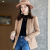 2021 Autumn and Winter New Small Suit Korean Casual Internet Popular Plaid Jacket Long-Sleeved Wool Temperament Women's Small Suit