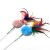 Factory Wholesale Rainbow Long Brush Holder Magic Wand Cat Teaser Feather Bell Pompon Cat Rod Cat Pet Toy Supplies