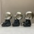 Resin Crafts Silver Blue Three Monks Meditation Ornaments Home Soft Decoration Craft Gift Decoration