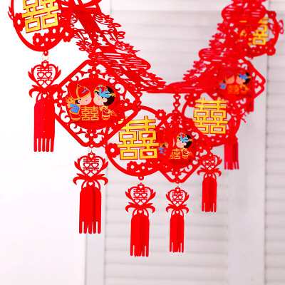 New Wedding Room Decoration Garland Living Room Bedroom Creative Romantic Wedding Flocking Cloth Decoration All Products