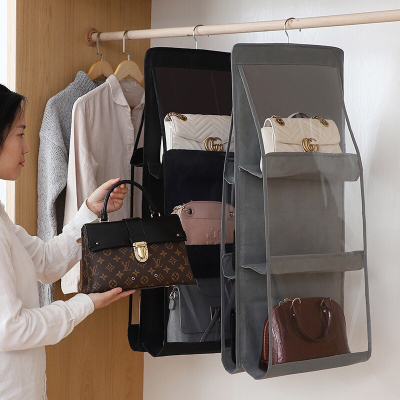 Bag Storage Hanging Bag Dormitory Wardrobe Hanging Cloth Storage Bag Wall-Mounted Double-Sided Thicken Non-Woven Fabric Buggy Bag