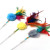 Factory Wholesale Rainbow Long Brush Holder Magic Wand Cat Teaser Feather Bell Pompon Cat Rod Cat Pet Toy Supplies