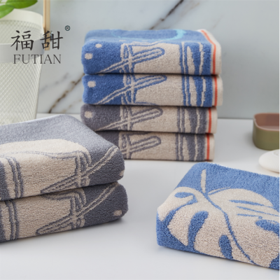 Futian-Cotton Thickened Jacquard Towel Maple Leaf Towel Couples Face Towel Absorbent Face Towel Factory Direct Sales