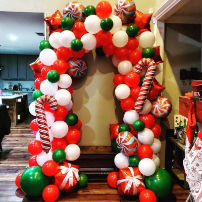 2021 Christmas Balloon Package Christmas Christmas Crutches Aluminum Foil Balloon Garland Arch Set