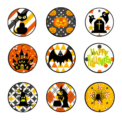 Pumpkin Halloween Sticker Candy Bag Gift Bag Sealing Paste DIY Decorative Sticker