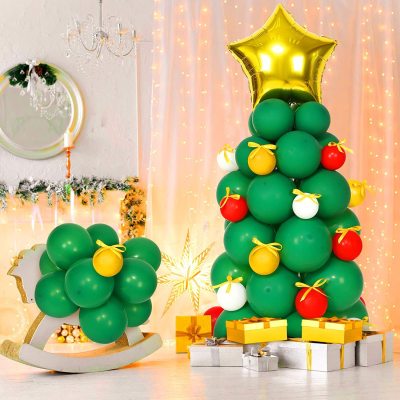 2021 Christmas MerryChristmas Balloon Chain Set Santa Claus Christmas Tree Arch Garland Decoration