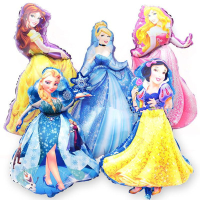 Large Cute Five Princess Aluminum Foil Balloon Ice Queen Sleeping Beauty Snowyprincess Cartoon Shape Aluminum Film Balloon