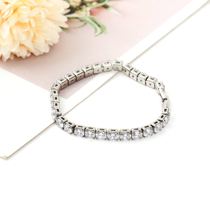 欧美超闪钻石手链女优雅基础款通勤饰品细钻手链抖音同款百搭手饰