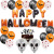 Halloween Party Decoration Balloon Set Hanging Flag Ghost Skull Bat Foil Rubber Balloons