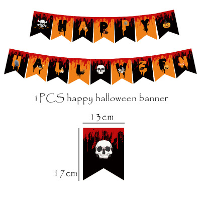 New Halloween Ghost Letter Hanging Flag Ghost Pumpkin Skull Banner Ghost Festival Decoration Garland