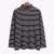 Autumn Long Sleeve All-Matching Striped Dralon Half Turtleneck Autumn and Winter Casual Thickening Korean Style Middle-Aged and Elderly Warm Net Pin