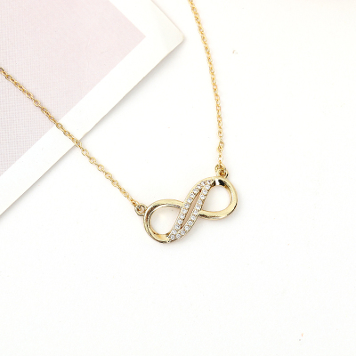 Korean Style New Popular Sweet Elegance Diamond Necklace Women's High-Grade Clavicle Chain Fashion Simple Jewelry Wholesale