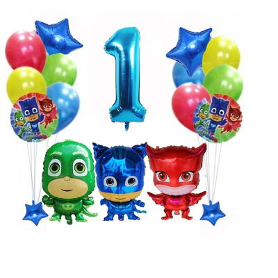 New Cross-Border Floating Air Q Version Pajamas Hero Suit Children's Birthday Party Aluminum Balloon Decoration Wholesale