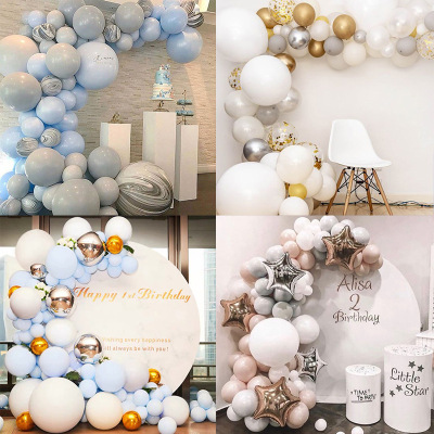 Macaron Gray Balloon Chain Package Irregular Rubber Balloons Combination Set Birthday Wedding Room Party Decoration