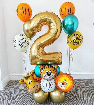 Amazon AliExpress Forest Cartoon Animal Aluminum Foil Birthday Decoration Scene Layout Rubber Balloons Set