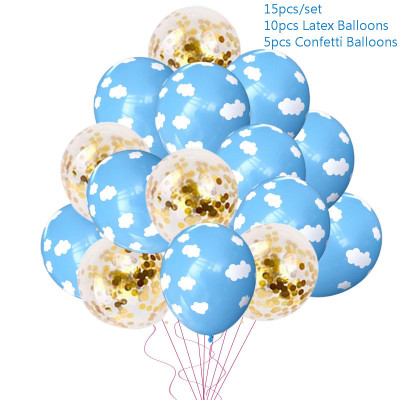 Cross-Border 12-Inch 2.8G Thick Cloud Printing Rubber Balloons Paper Scrap round Sequins Transparent Balloon Party Decoration