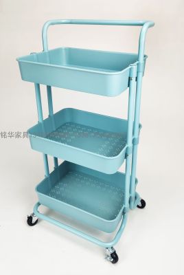 Minghua Furniture Fashion Trolley Plastic Assembled Storage Rack Fruit and Vegetable Storage Rack