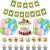 New 12-Inch Green Bambi Theme Rubber Balloons Set Bambi Hanging Flag Banner Cake Inserting Card