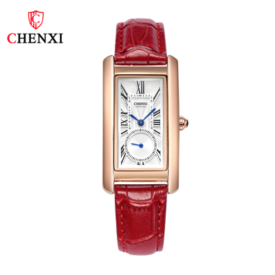 Chenxi Brand Women's Square Watch Women's Fashion Class II E-Commerce Waterproof Quartz Watch Genuine Leather Watch