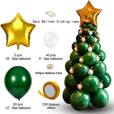 New Christmas Balloon Package Christmas Christmas Christmas Tree Balloon Column Shape Christmas Layout Decoration