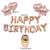 2 18-Inch Heart-Shaped Rose Gold Balloons +2 Five-Pointed Stars + Happy Birthday Letter Set Get 10 M Ribbon for Free