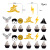 Harry Potter Theme Birthday Party Decoration Balloon Set Magician Hanging Flag Wizard's Hat Glasses Cake Inserting Card