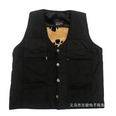 Winter Clothes Popular Men's Anti-Theft Vest Middle-Aged and Elderly Warm Vest Waistcoat Non-Inverted Velvet Thickened Grandpa Waistcoat Outerwear