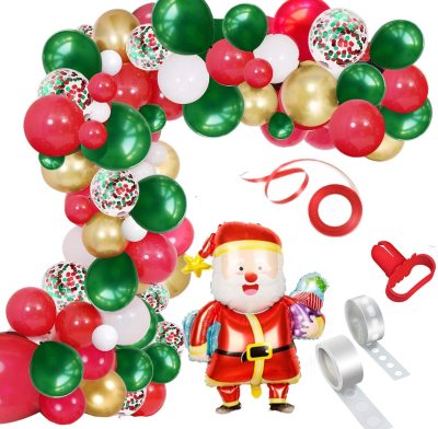 New Christmas Balloon Set Christmas Balloon Chain Garland Decoration Santa Claus Aluminum Film Balloon Set