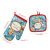 Two-Piece Set Santa Claus Microwave Oven Gloves Anti-Scald High-Temperature Resistant Heat Insulation Oven Gloves