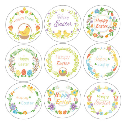 12PCs Easter Stickers Gift Gift Label Sealing Decoration Reusable Adhesive Sticker Party Decoration