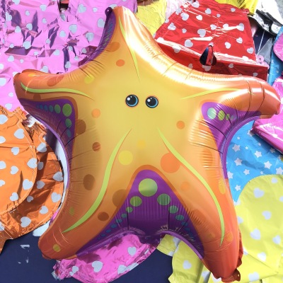 New Large Starfish Aluminum Balloon Infauna Starfish Aluminum Balloon Children's Birthday Decoration Underwater World