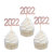 New Happy New Year2022 Time Digital Cake Insert Flag Gold Leaf Digital Paper Cup Cake Insert Flag